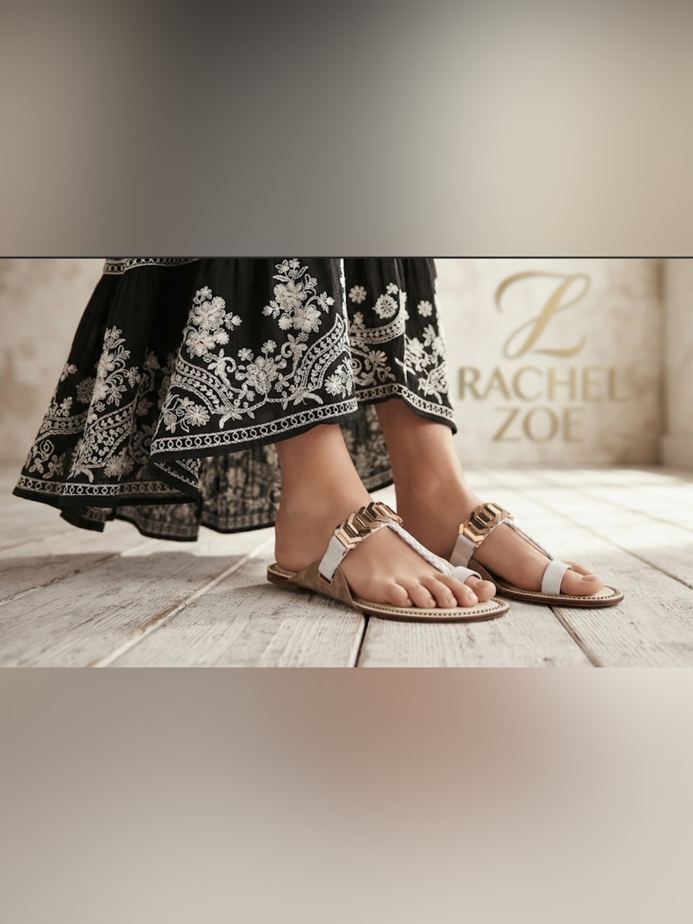 Authentic Rachel Zoe designer leather sandals Sz 7.5